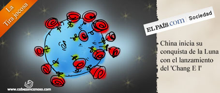 La tira jocosa... China Conquista la Luna. Humor Gráfico