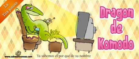 La tira jocosa... Dragón de Komodo, ya sabemos el porqué de su nombre. Humor Gráfico